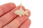 Fish Diamond Pendant 10K Solid Gold - 1.20 CTW