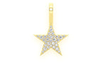 Five Point Star Diamond Pendant 10K Solid Gold - 0.20 CTW