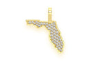 Florida State Diamond Pendant 10K Solid Gold - 0.20 CTW