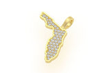 Iced out Florida State Map VVS Pendant