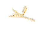 Flying V Guitar Diamond Pendant 14K Solid Gold - 0.15 CTW