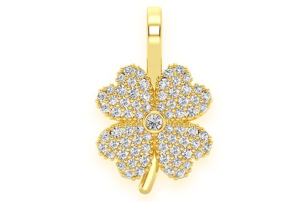 Four Leaf Clover Diamond Pendant 10K Solid Gold - 0.35 CTW