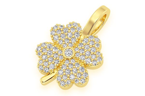 Four Leaf Clover Diamond Pendant 10K Solid Gold - 0.35 CTW