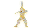Ninja Full Body Diamond Pendant 10K Solid Gold - 2.00 CTW