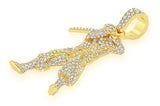 Iced out 10K Solid Gold Ninja Pendant