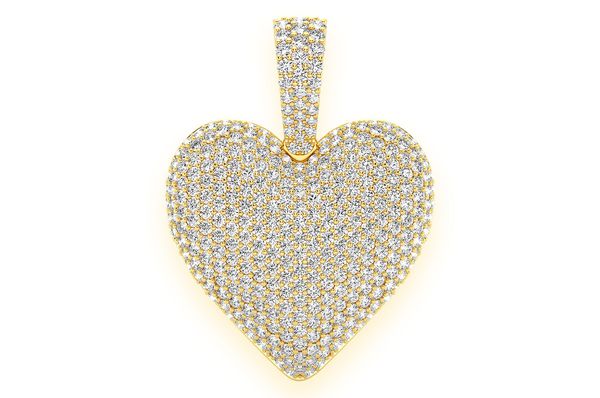 Bubbly Heart Diamond Pendant 10K Solid Gold - 1.25 CTW