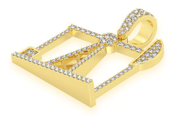 Oil Rig Diamond Pendant 10K Solid Gold - 0.90 CTW