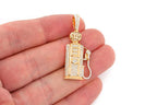 Gas Pump Diamond Pendant 10K Solid Gold - 1.15 CTW