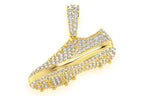 Soccer Futbol Cleat Diamond Pendant 14K Solid Gold - 2.00 CTW
