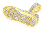 Soccer Futbol Cleat Diamond Pendant 14K Solid Gold - 2.00 CTW