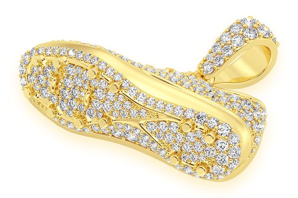 Soccer Futbol Cleat Diamond Pendant 14K Solid Gold - 2.00 CTW