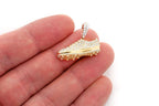 Soccer Futbol Cleat Diamond Pendant 14K Solid Gold - 2.00 CTW