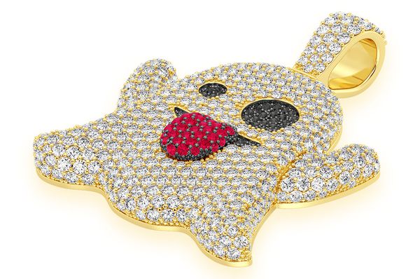 Ghost Diamond Pendant 10K Solid Gold - 5.25 CTW