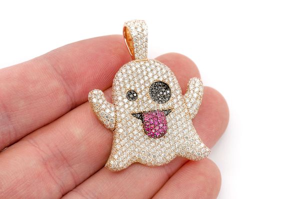 Ghost Diamond Pendant 10K Solid Gold - 5.25 CTW