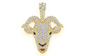 Goat Head Diamond Pendant 10K Solid Gold - 2.75 CTW