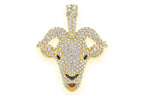 Goat Head Diamond Pendant 10K Solid Gold - 2.75 CTW