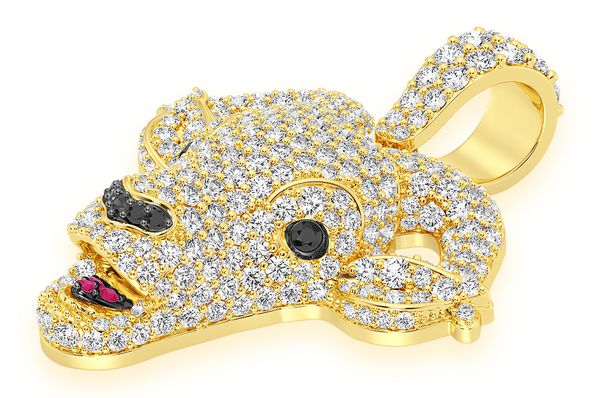 Goat Head Diamond Pendant 10K Solid Gold - 2.75 CTW