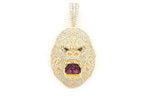 Iced out Gorilla 10K Gold Pendant