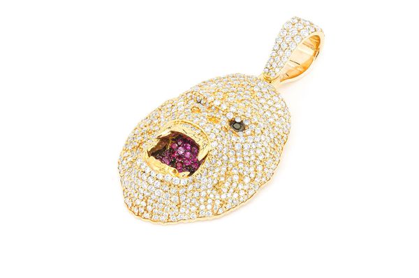 Gorilla Diamond Pendant 10K Solid Gold - 4.50 CTW