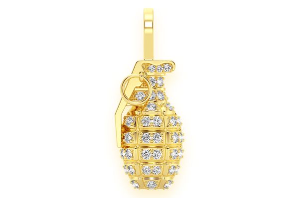 Grenade Diamond Pendant 14K Solid Gold - 0.40 CTW