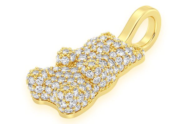 Gummy Bear Diamond Pendant 14K Solid Gold - 0.66 CTW