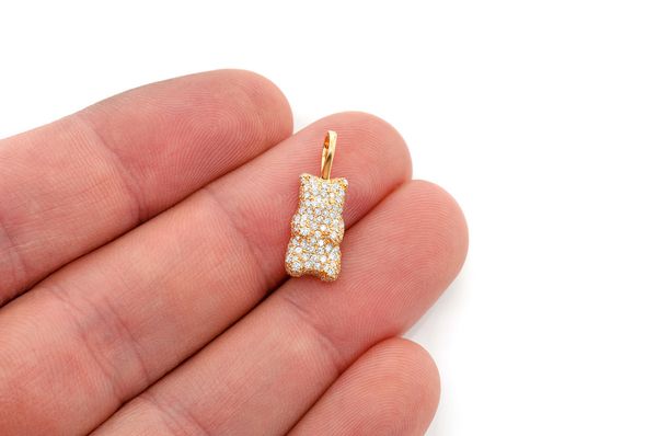 Gummy Bear Diamond Pendant 14K Solid Gold - 0.66 CTW
