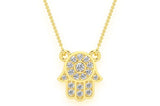 Iced out Unique Hamsa Hand Diamond Pendant