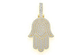 Hamsa Hand VVS Diamond Pendant 14K Solid Gold - 10.00 CTW