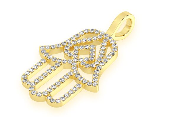 Hamsa Hand Diamond Pendant - 1.00 CTW