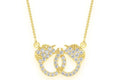 Infinity Handcuffs Diamond Necklace Connected 14K Solid Gold - 0.15 CTW