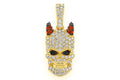 Skull with Horns Diamond Pendant 14K Solid Gold - 0.65 CTW