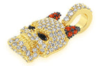 Skull with Horns Diamond Pendant 14K Solid Gold - 0.65 CTW