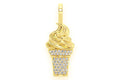 Ice Cream Diamond Pendant 14K Solid Gold - 0.15 CTW