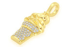 Ice Cream Diamond Pendant 14K Solid Gold - 0.15 CTW