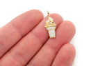 Ice Cream Diamond Pendant 14K Solid Gold - 0.15 CTW
