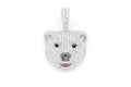 Polar Bear Diamond Pendant 14K Solid Gold - 2.33 CTW