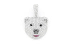 Polar Bear Diamond Pendant 14K Solid Gold - 2.33 CTW