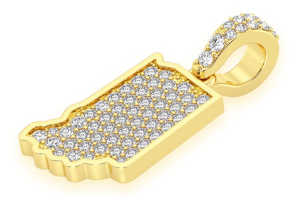 Indiana State Diamond Pendant 10K Solid Gold - 0.33 CTW