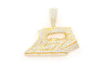 Iron Diamond Pendant 14K Solid Gold - 2.00 CTW