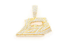 Iron Diamond Pendant 14K Solid Gold - 2.00 CTW