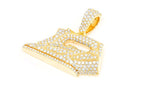 Iron Diamond Pendant 14K Solid Gold - 2.00 CTW