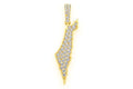 Israel Country Diamond Pendant 14K Solid Gold - 0.40 CTW