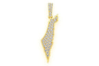 Israel Country Diamond Pendant 14K Solid Gold - 0.40 CTW