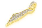 Israel Country Diamond Pendant 14K Solid Gold - 0.40 CTW