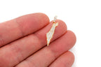 Israel Country Diamond Pendant 14K Solid Gold - 0.40 CTW