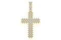 Diamond Gold Cross Pendant Mens Necklace - 5.5 CTW