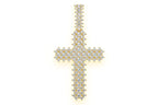 Diamond Gold Cross Pendant Mens Necklace - 5.5 CTW