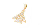 Airplane Diamond Pendant 14K Solid Gold - 1.15 CTW