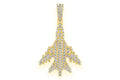 Jet Diamond Pendant 10K Solid Gold - 1.25 CTW
