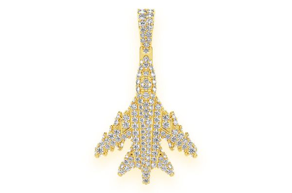 Jet Diamond Pendant 10K Solid Gold - 1.25 CTW